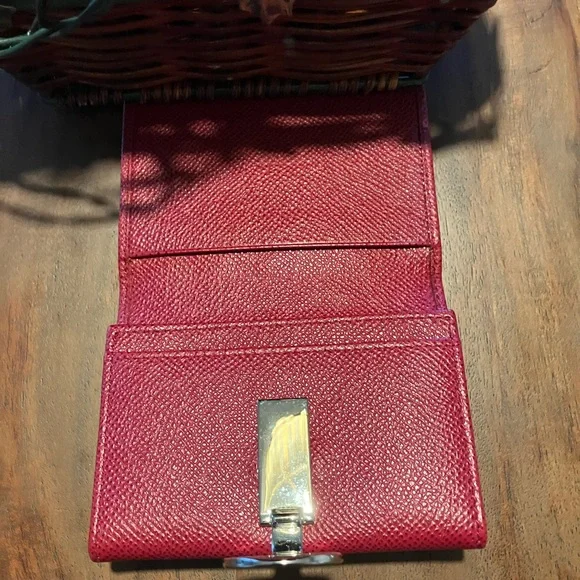 Bulgari Red Textured Leather Accessory - Picture 2 of 10